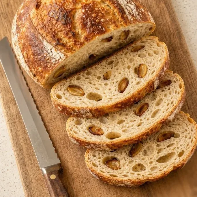 Roasted Garlic Sourdough Bread with a Buttery, Crisp Crust Roasted Garlic Sourdough Bread