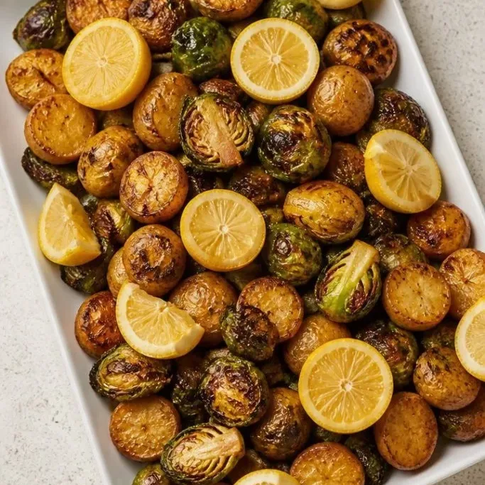 Roasted Potatoes And Brussel Sprouts