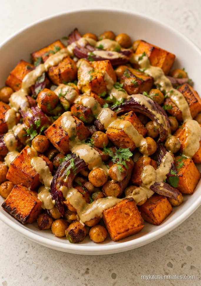 Roasted Sweet Potato and Chickpea Sheet Pan