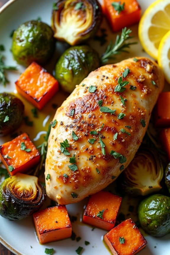 roasted chicken and vegetables