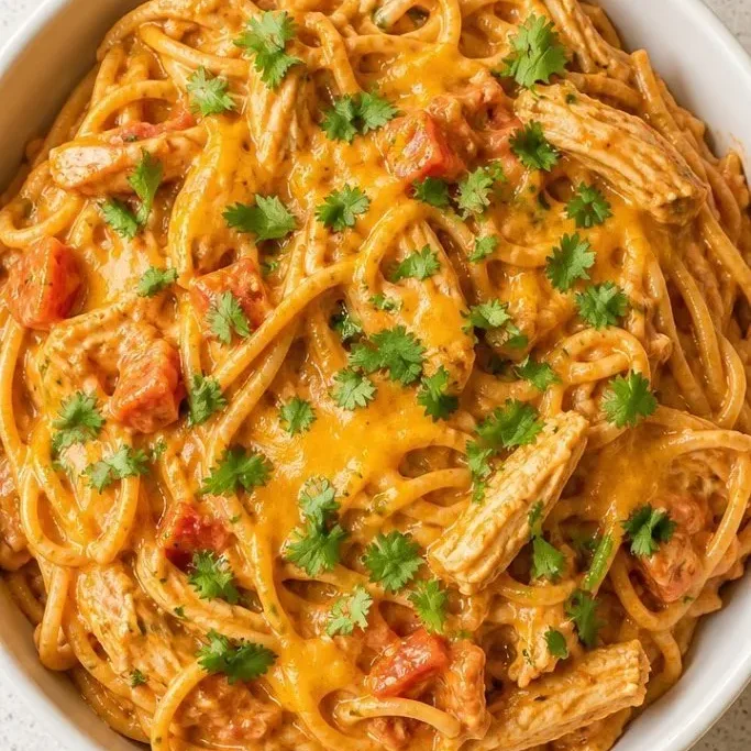 30-Minute Creamy Rotel Chicken Spaghetti Rotel Chicken Spaghetti