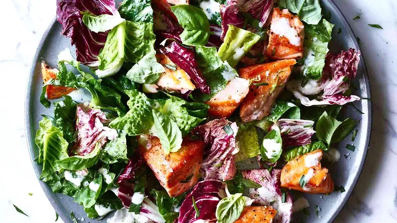 Salmon Caesar Salad Food photo of Salmon Caesar Salad