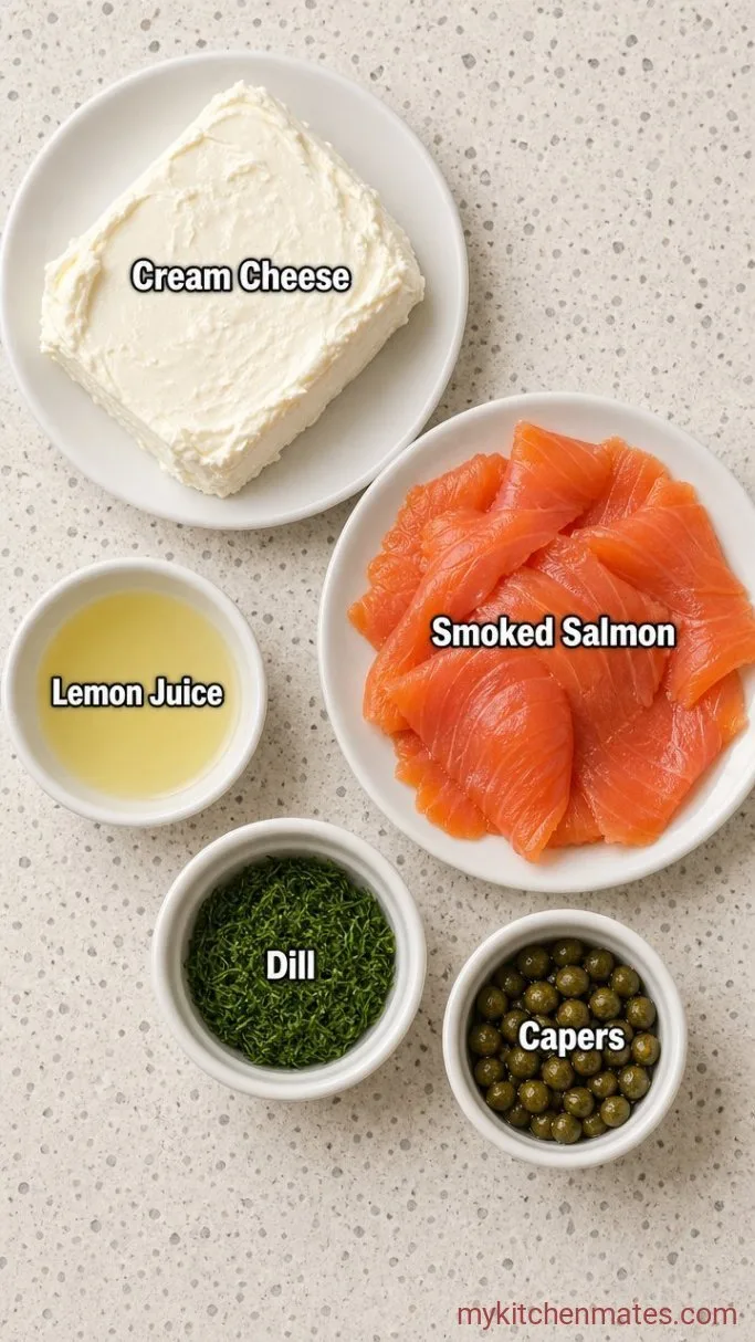 5-Ingredient Smoked Salmon Cream Cheese Dip Ingredients