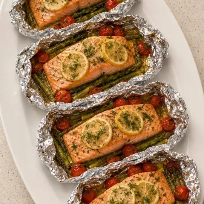 20-Minute Salmon Foil Packets with Asparagus Salmon Foil Packets