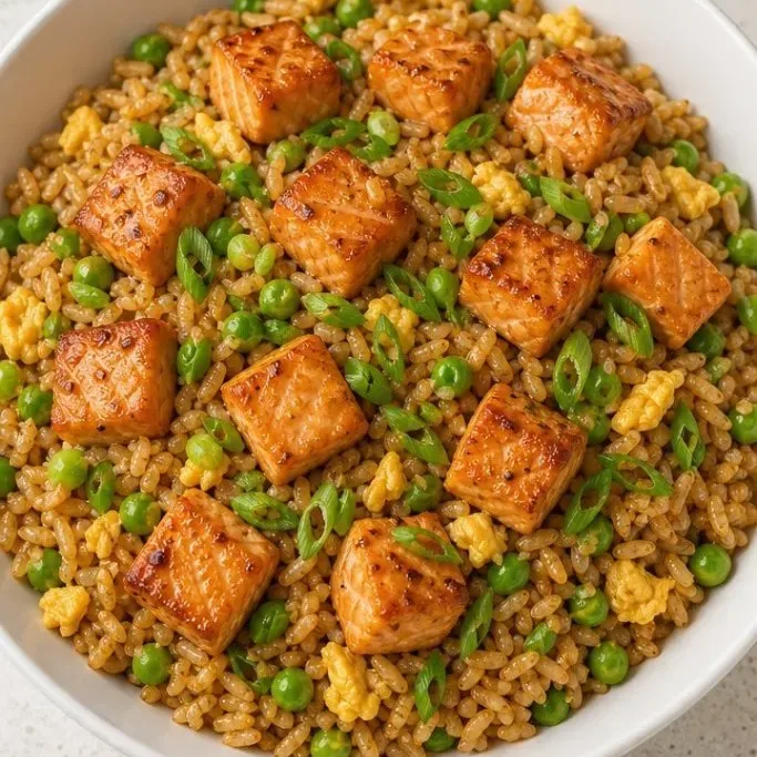 Crispy Salmon Fried Rice in 20 Minutes salmon fried rice_featured_pqy