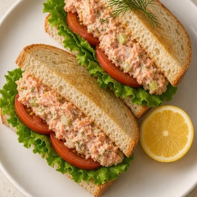 No-Cook Salmon Salad Sandwich Salmon Salad Sandwich
