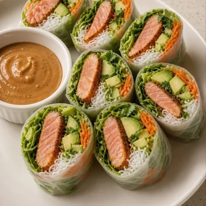 Salmon Spring Rolls