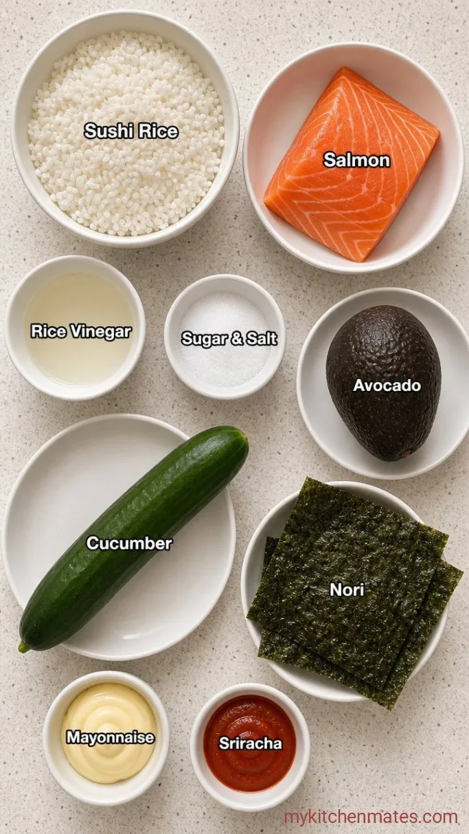 30-Minute Salmon Sushi Bowl (No Rolling) Ingredients