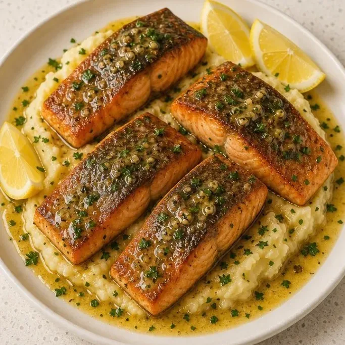 Salmon With Mashed Potatoes