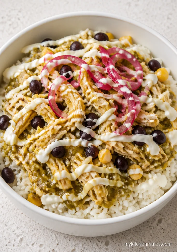 Salsa Verde Chicken Enchilada Bowls