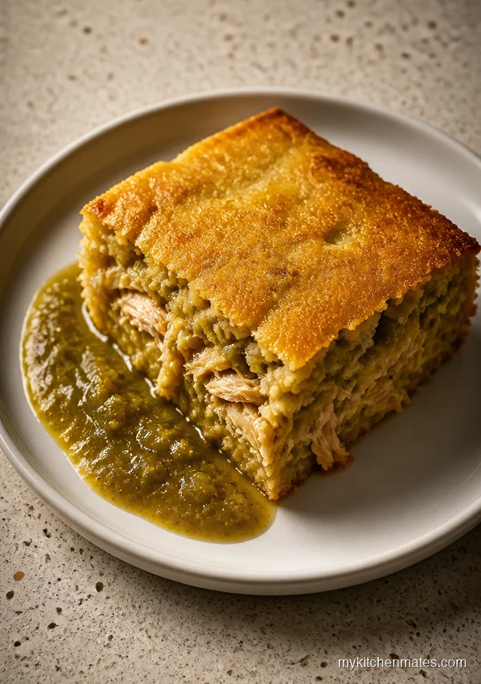 Salsa Verde Chicken Tamale Casserole