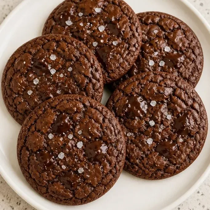 Salted Brownie Cookies: Rich, Fudgy, and Crackly Salted Brownie Cookies