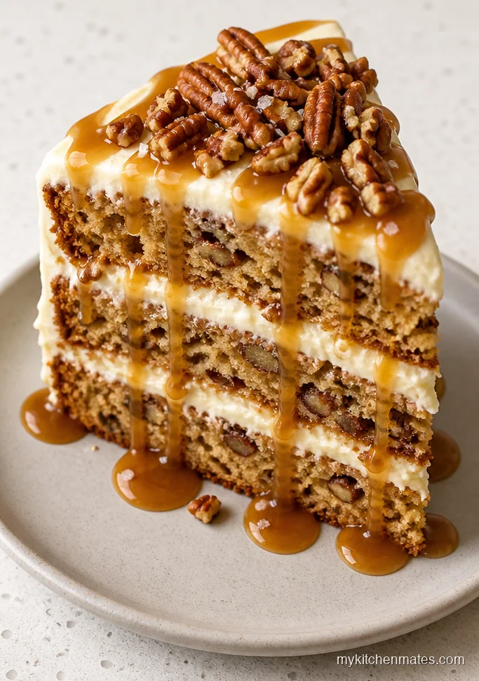 Salted Caramel Butter Pecan Layer Cake