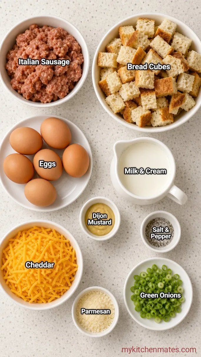Make-Ahead Sausage Breakfast Casserole Ingredients