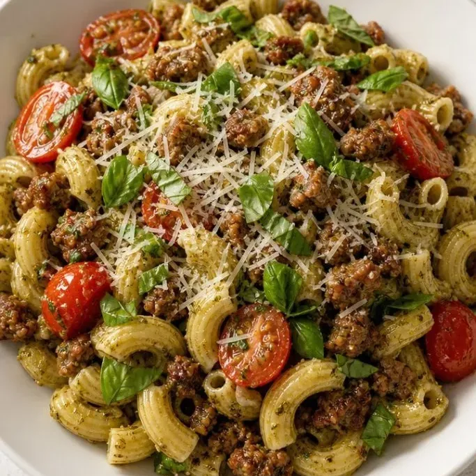 20-Minute Sausage Pesto Pasta Sausage Pesto Pasta