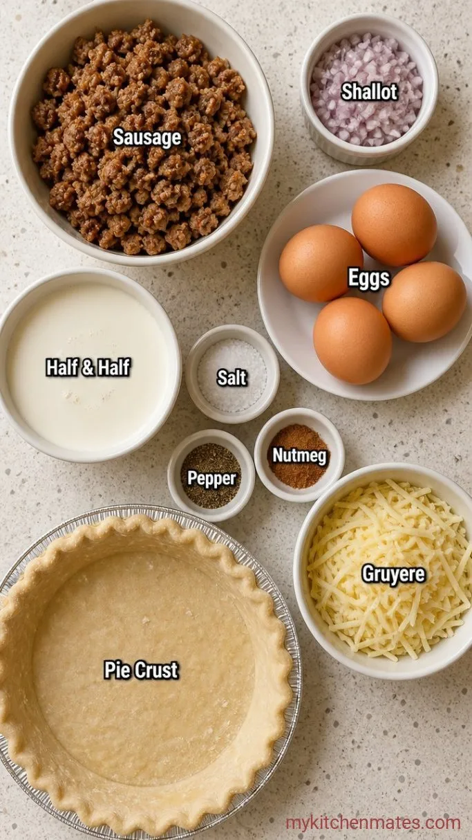 Sausage Quiche Ready in Under an Hour Ingredients