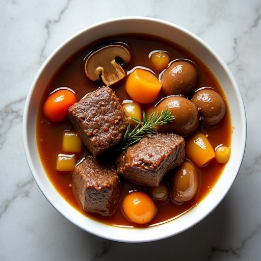 savory beef and mushroom stew