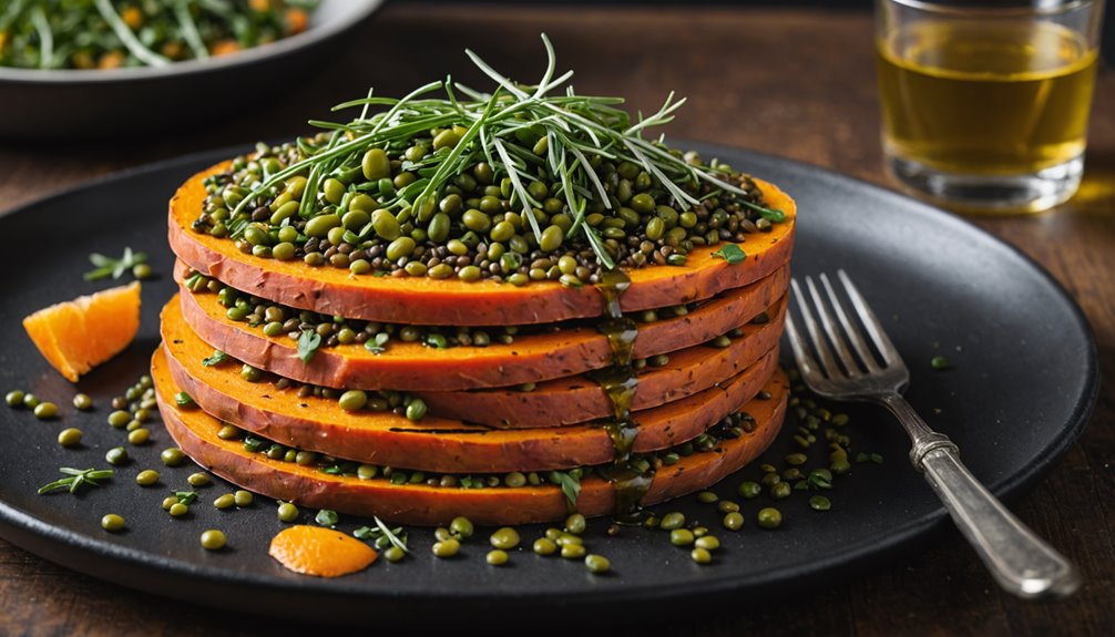 savory lentil sweet potato dish