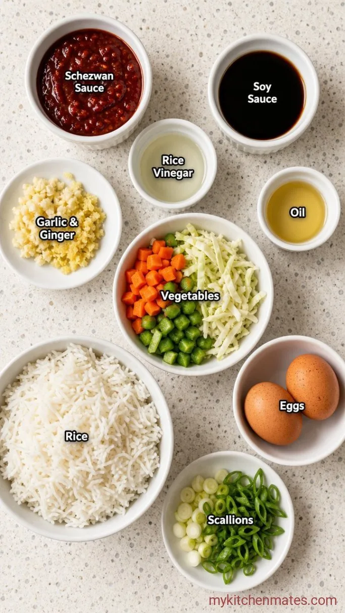 Quick 15-Minute Schezwan Fried Rice Ingredients