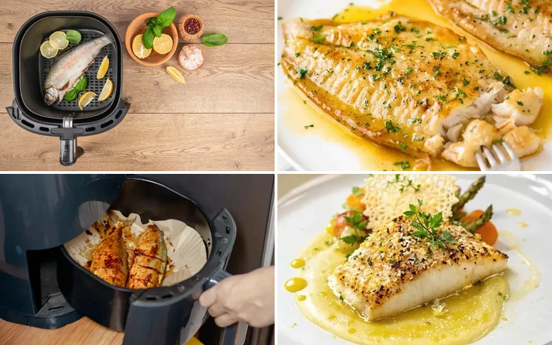 sea-bass-air-fryer-recipes collage