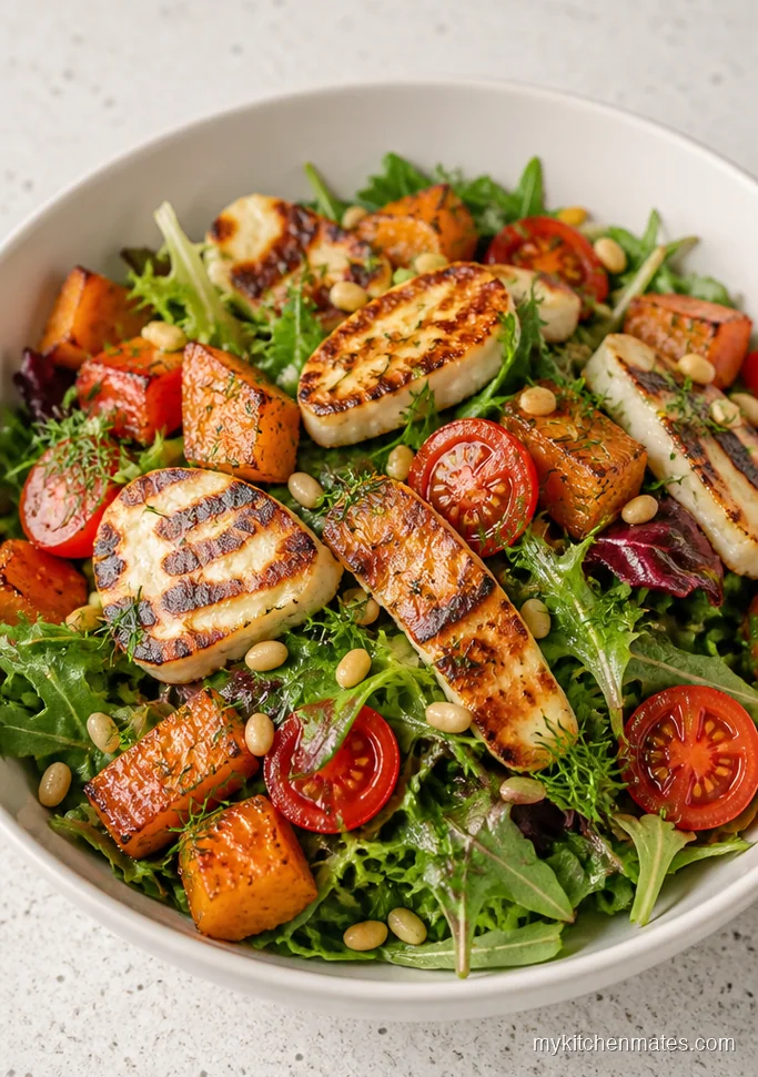 Seared Halloumi and Butternut Squash Salad