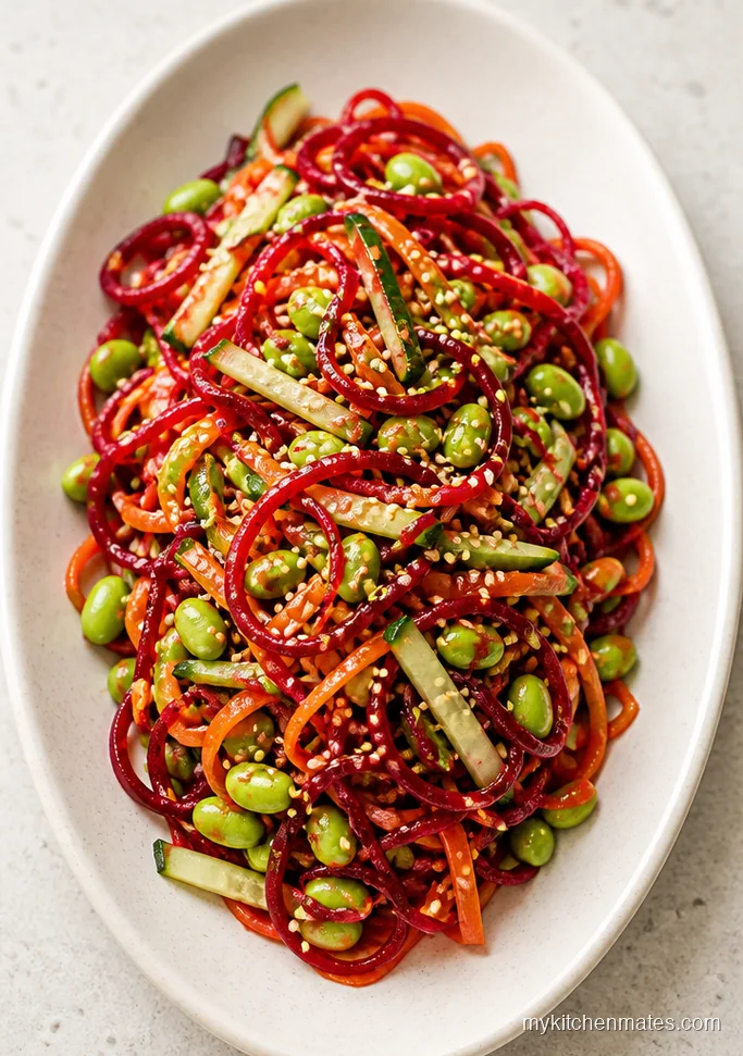 Sesame Ginger Beet Noodle Salad