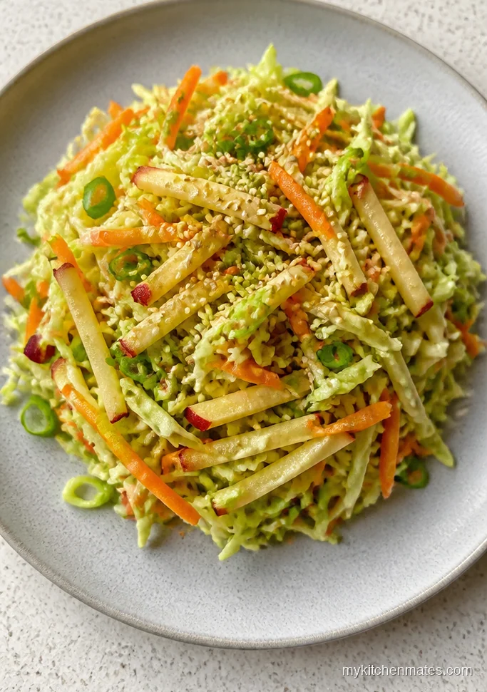 Sesame Ginger Cabbage Apple Slaw