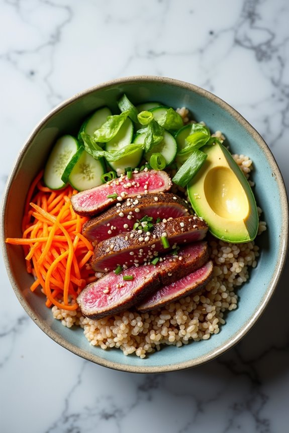 sesame tuna rice bowls