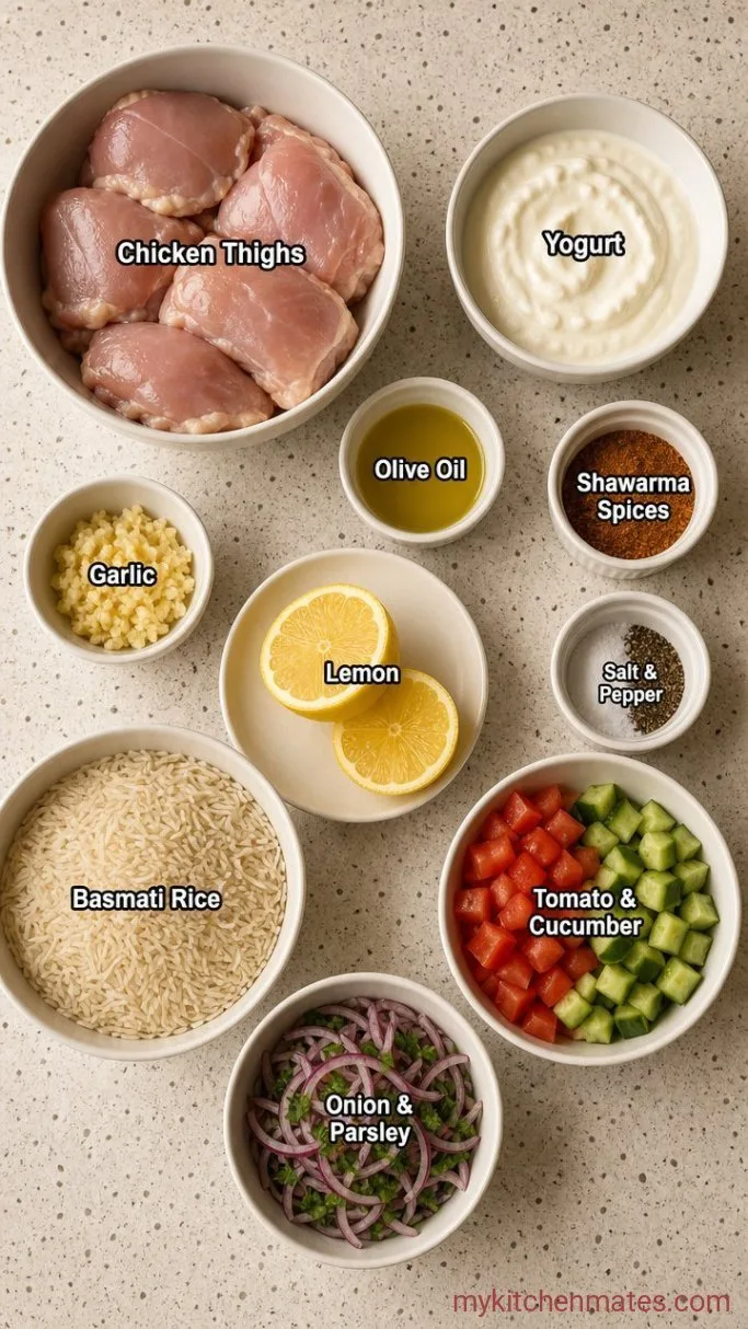 30-Minute Chicken Shawarma Rice Bowl Ingredients