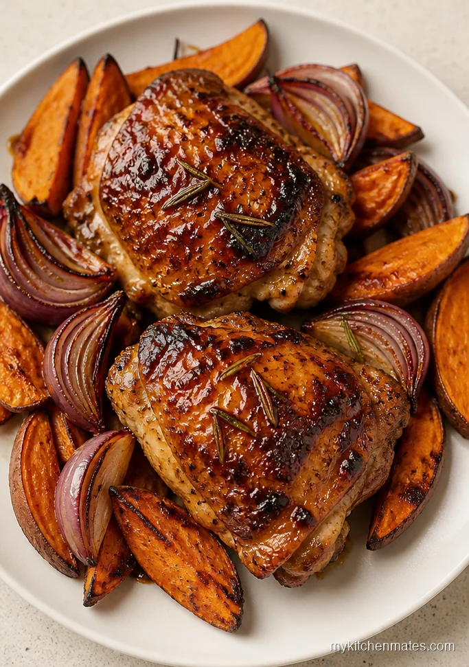 Sheet Pan Apple Butter Chicken Thighs
