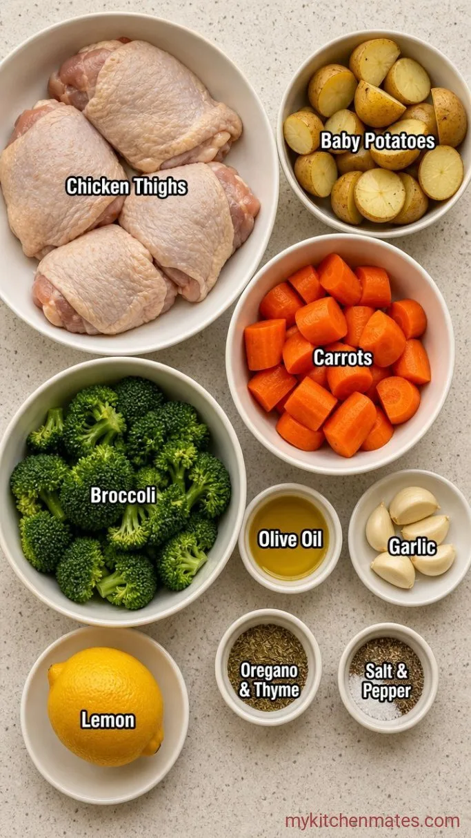 Sheet Pan Lemon Herb Chicken and Veggies Ingredients