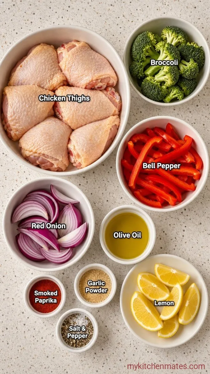 Crispy Sheet Pan Chicken Thighs with Roasted Vegetables Ingredients