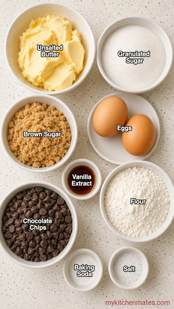 Soft and Chewy Sheet Pan Chocolate Chip Cookies Ingredients