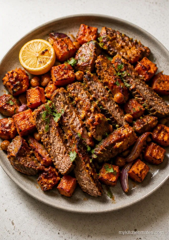 10 Beef and Sweet Potato Recipes for Weeknight Comfort Sheet Pan Harissa Beef and Sweet Potatoes