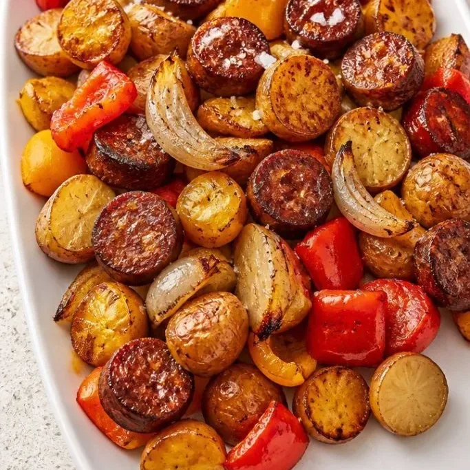 Sheet Pan Kielbasa And Veggies