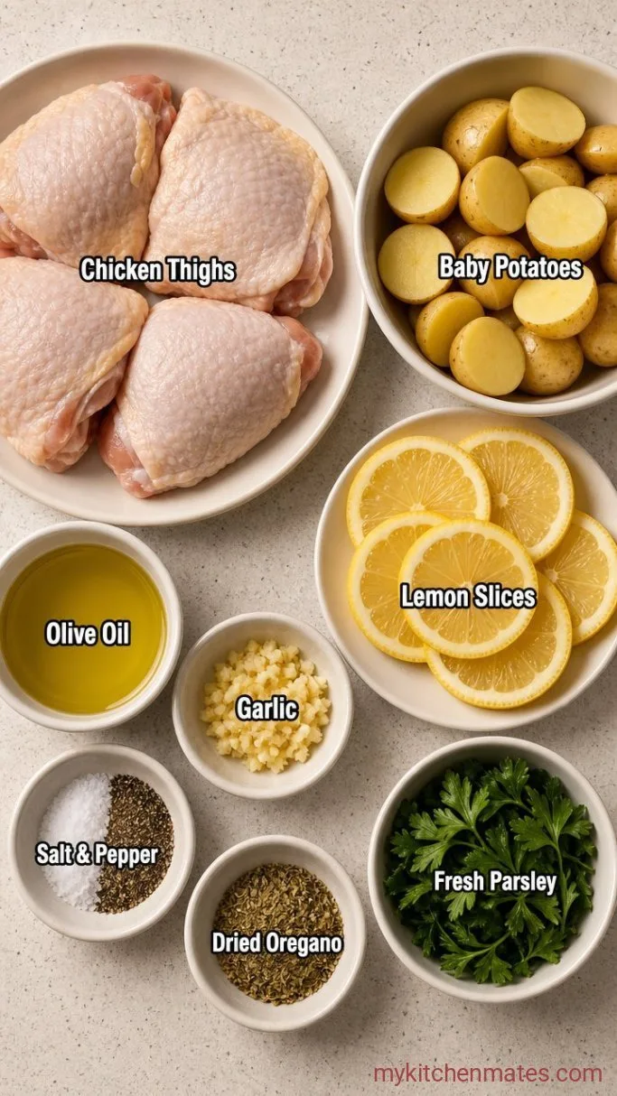 Crispy Sheet Pan Lemon Chicken Ingredients