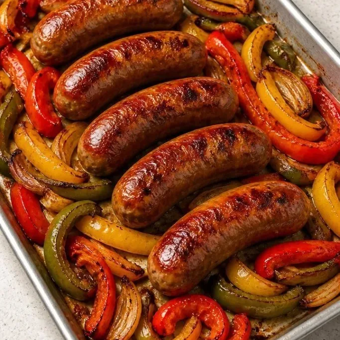 Sheet Pan Sausage And Peppers