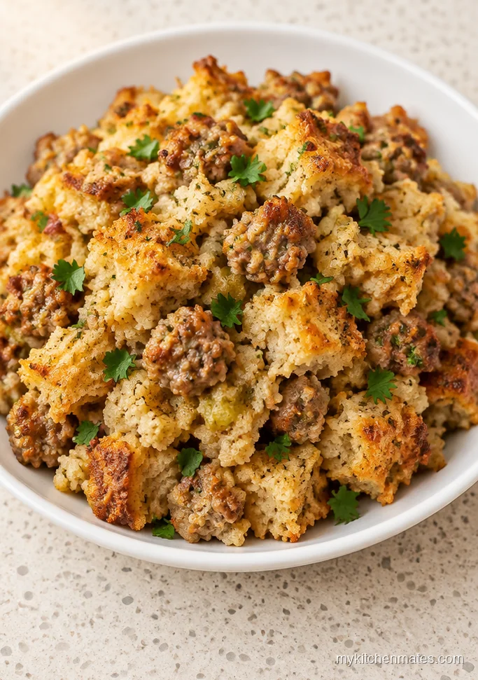 Sheet Pan Sausage Dressing