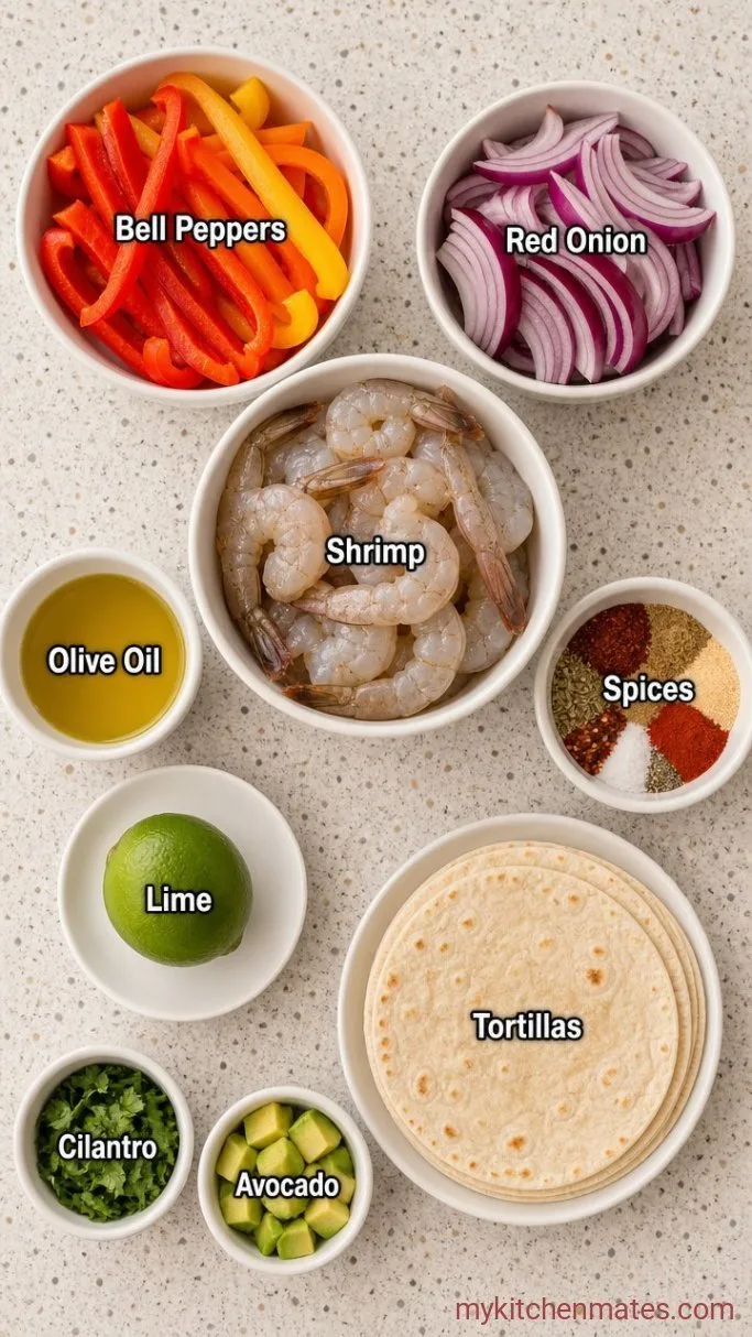 Quick Sheet Pan Shrimp Fajitas Ingredients