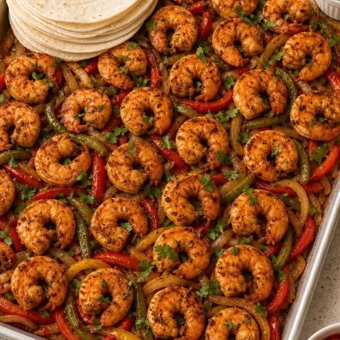 Quick Sheet Pan Shrimp Fajitas Sheet Pan Shrimp Fajitas