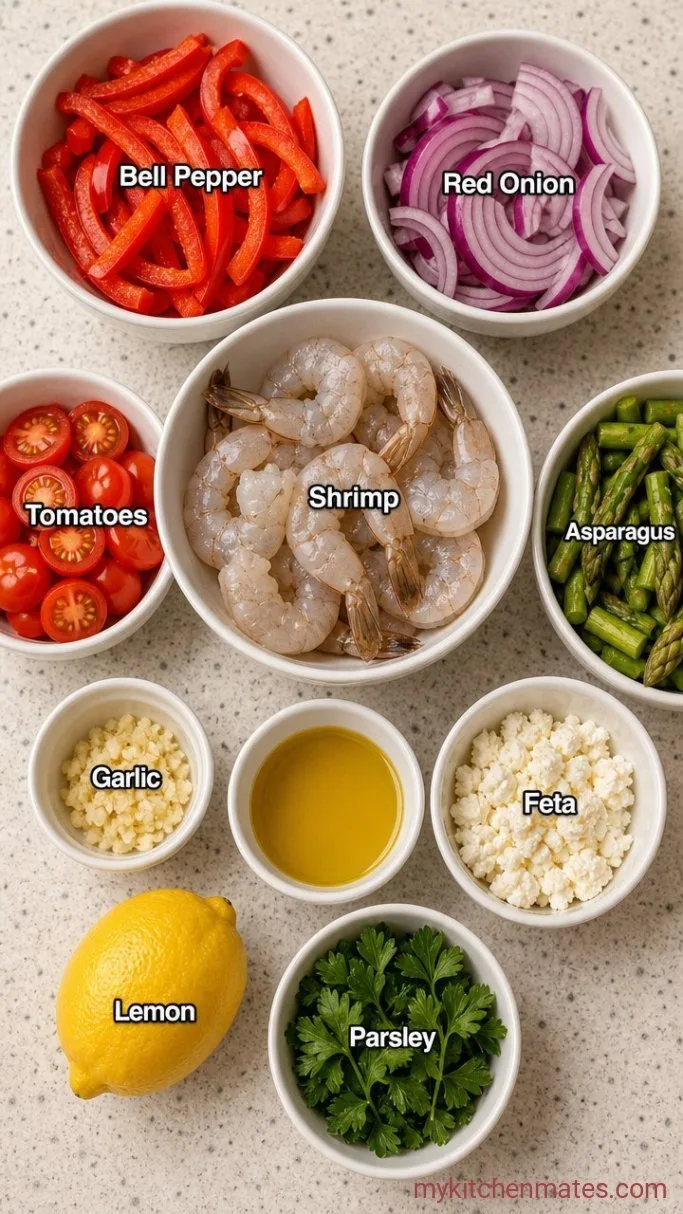 20-Minute Sheet Pan Shrimp with Lemon and Garlic Ingredients