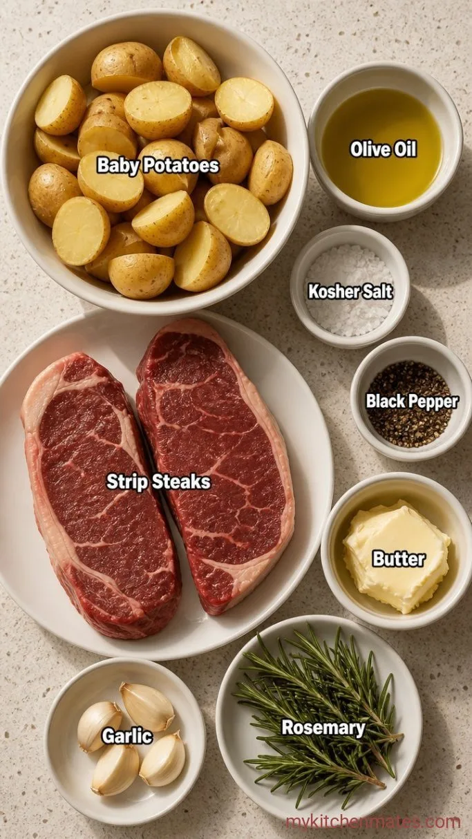 Easy Sheet Pan Steak and Potatoes with Garlic Butter Ingredients