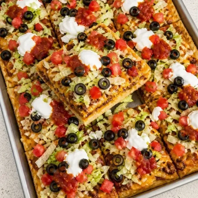 Crispy Sheet Pan Taco Pizza (Ready in 30 Minutes) Sheet Pan Taco Pizza