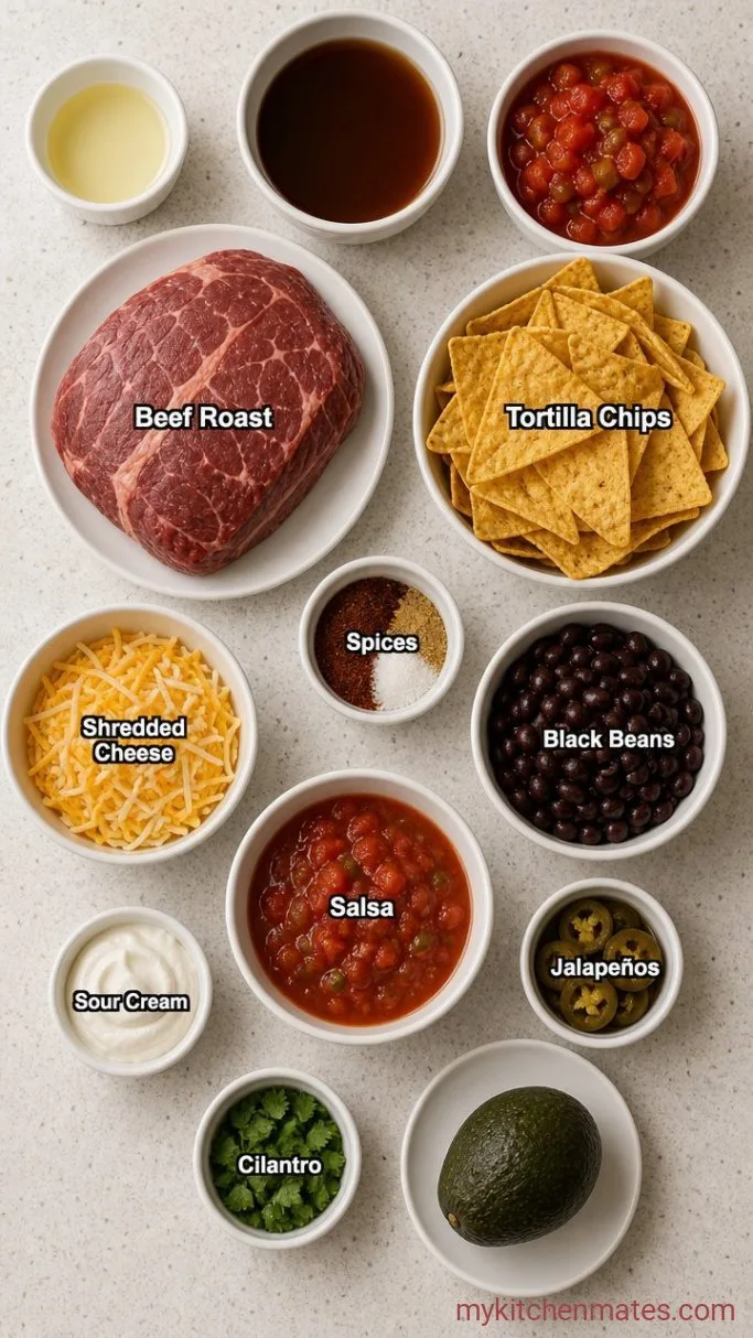 Slow Cooker Shredded Beef Nachos Ingredients