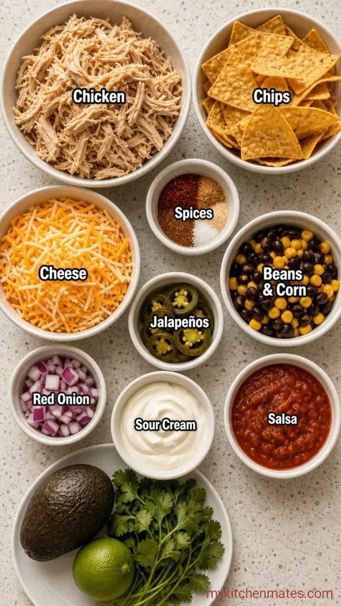 20-Minute Shredded Chicken Nachos Ingredients