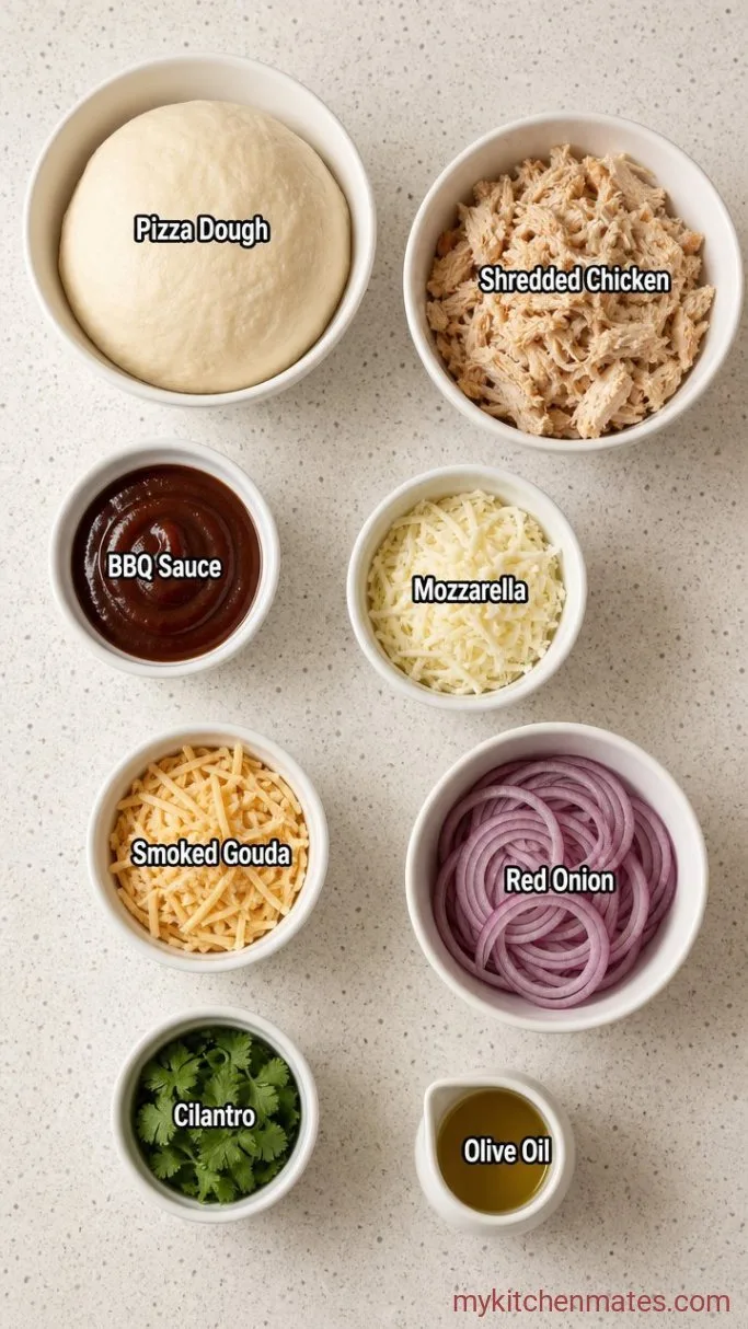 Quick BBQ Shredded Chicken Pizza Ingredients