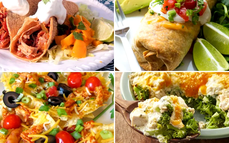 24 Easy Dishes Using Leftover Shredded Chicken shredded chicken recipes featured
