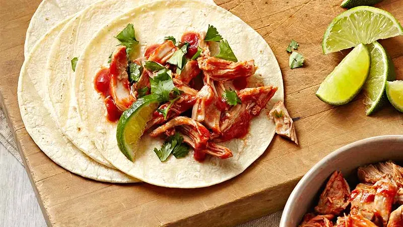 Slow Cooker Shredded Chicken Tacos Food photo of Shredded Chicken Tacos