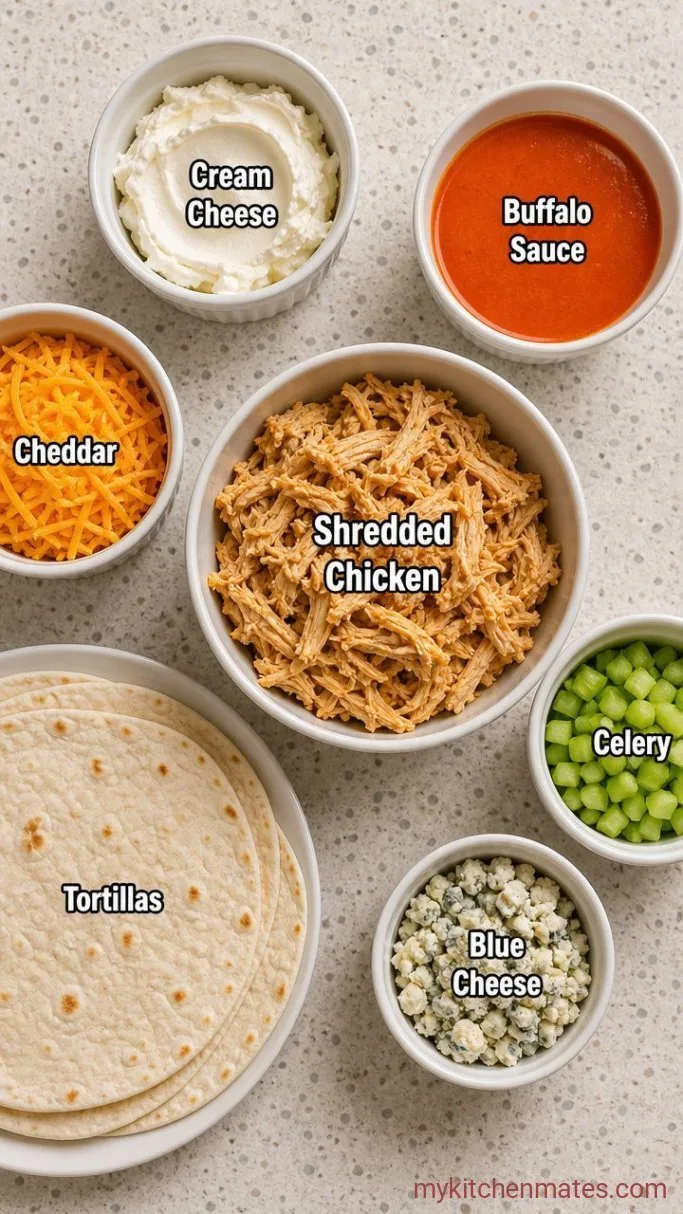 Buffalo Shredded Chicken Wraps Ingredients