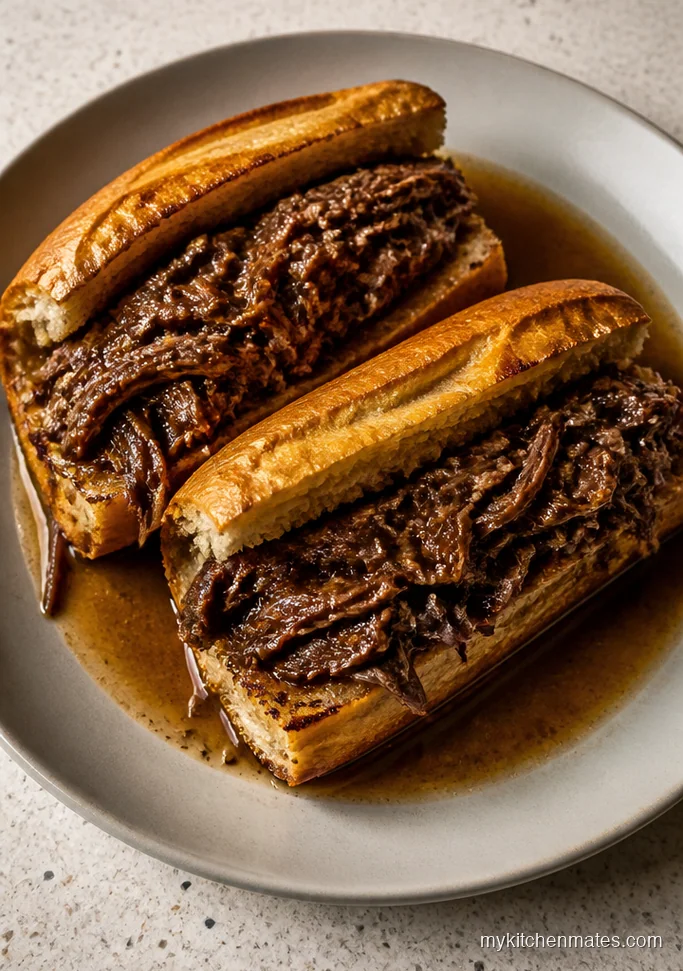 Shredded Steak Sandwiches with Au Jus